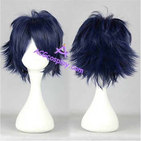 k Fushimi Saruhiko cosplay wig short wig navy blue