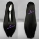 General wig cosplay wig long straight wig black color 80cm 32inches