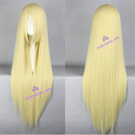 General wig cosplay wig long straight wig light yellow color 80cm 32inches