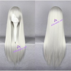 General wig cosplay wig long straight wig silver white color 80cm 32inches