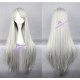 General wig cosplay wig long straight wig silver grey color 80cm 32inches