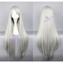 General wig cosplay wig long straight wig silver grey color 80cm 32inches