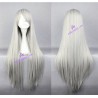 General wig cosplay wig long straight wig silver grey color 80cm 32inches