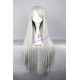 General wig cosplay wig long straight wig silver grey color 80cm 32inches