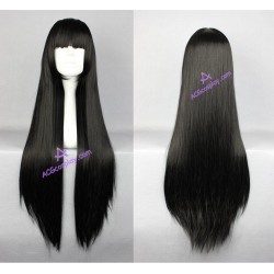 General wig cosplay wig long straight wig black straight wig 80cm 32inches