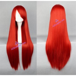 General wig cosplay wig long straight wig dark red 80cm 32inches 