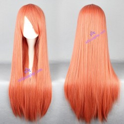 General wig cosplay wig long straight wig light orange color 80cm 32inches