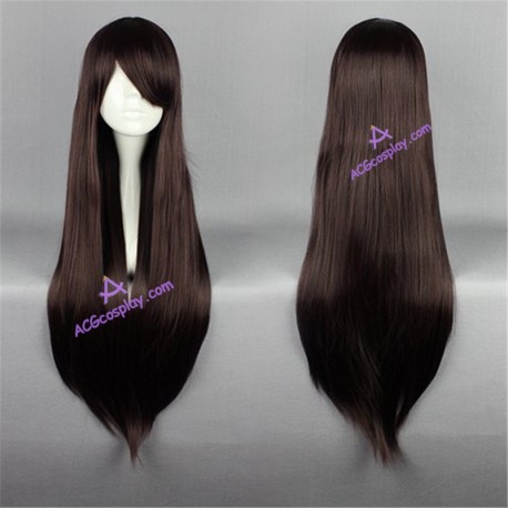 General wig cosplay wig long straight wig dark brown 80cm 32inches