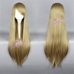 General wig cosplay wig long straight wig flaxen color 80cm 32inches