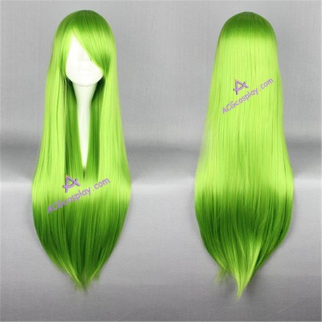 General wig cosplay wig long straight wig fresh green 80cm 32inches