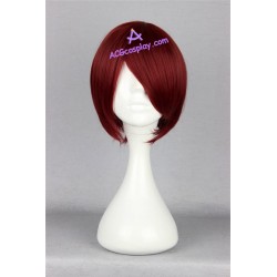 General wig cosplay wig short wig dark red