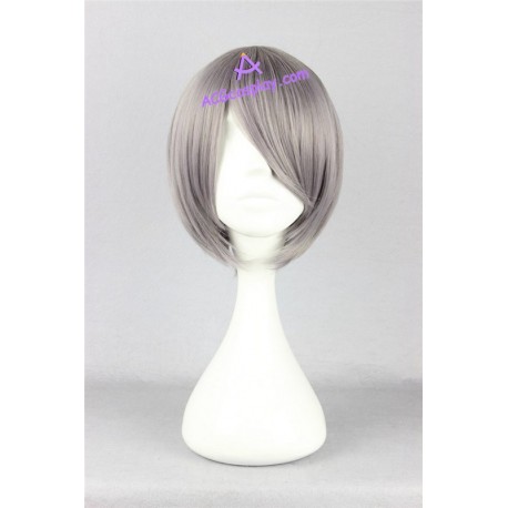 General wig cosplay wig short wig light grey color