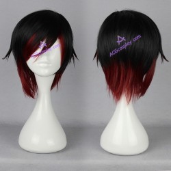 RWBY Red Trailer Ruby Rose Cosplay wig mixed color short wig