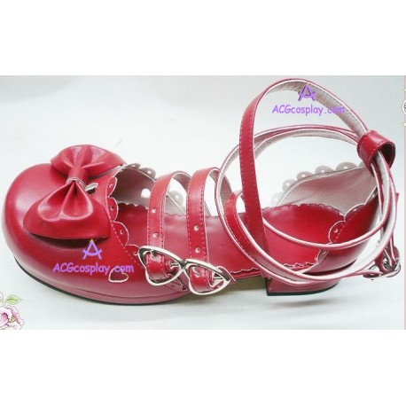 Lolita shoes boots red make to order style 4