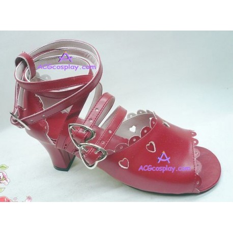 Lolita shoes boots red make to order style 6