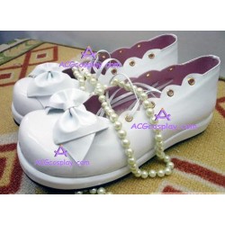 Lolita shoes boots white make to order style 10