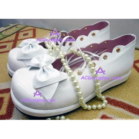 Lolita shoes boots white make to order style 10