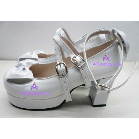 Lolita shoes boots white make to order style 12