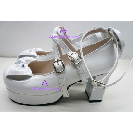 Lolita shoes boots white make to order style 16