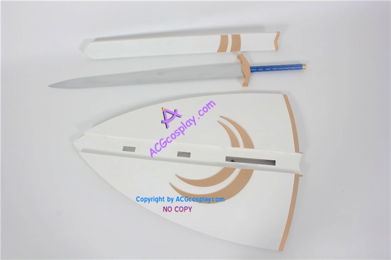 Rwby Jaune Arc Crocea Mors Sword And Shield Cosplay Prop Pvc Made