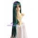 Women's 1m Black Green Long Straight Wig cosplay wig