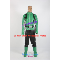 Tokumei Sentai Go Buster Iwaskai Ryuuji Blue Buster Cosplay Costume green faux leather made