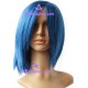 Women's 45cm Blue Short Straight Cosplay Wig
