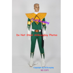 Power Rangers Green Ranger Cosplay Costume with solid pvc made shield vest armband prop