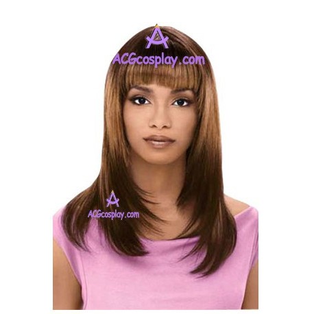 Women's 50cm Brown Straight Fashion Wig version2 cosplay wig