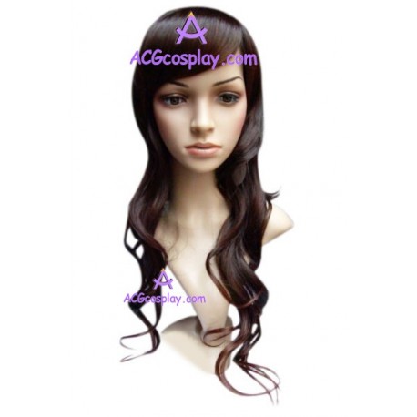 Women's 54cm Brownish Black Long Wavy Wig cosplay wig