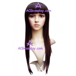 Women's 54cm Brwonish Black Long Straight Wig cosplay wig