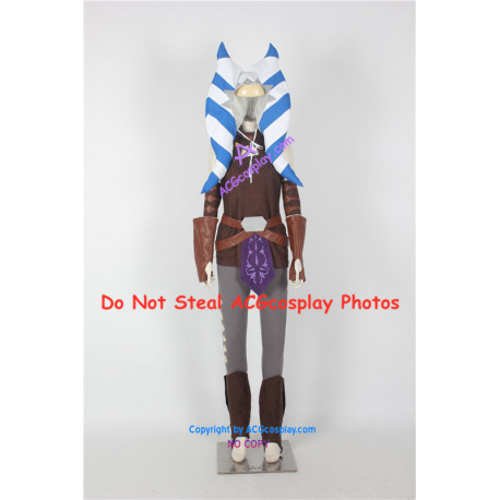 Star Wars Clone Wars Ahsoka Tano Cosplay Costume include headwear