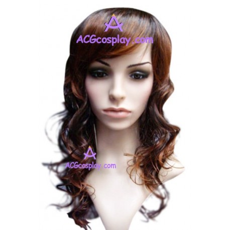 Women's 58cm Red Brown Long Wavy Wig cosplay wig