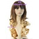 Women's 70cm Brown And Blond Long Curly Fashion Wig cosplay wig