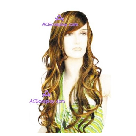 Women's 70cm Brown Long Curly Fashion Wig version4 cosplay wig