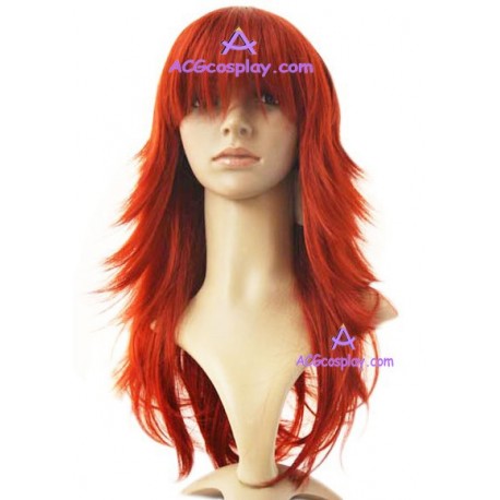 Women's 70cm Red-Brown Long Warped Fashion Wig cosplay wig