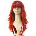 Women's 70cm Red-Brown Long Warped Fashion Wig cosplay wig