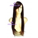 Women's 80cm Brown Long Straight Fashion Wig cosplay wig
