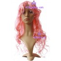Women's 80cm Pink Long Curly Cosplay Wig