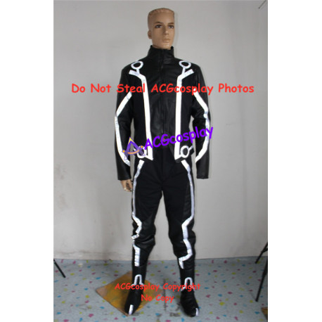 Tron Legacy Sam Flynn Cosplay Costume with light reflection strip include boots covers