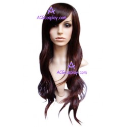 Women's Brown 58cm Long Natural Curly Wig cosplay wig