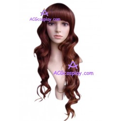 Women's Brown 60cm Long Culry Wig cosplay wig