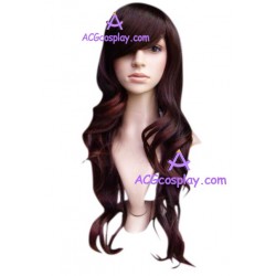 Women's Brown Black 58cm Long Curly Wig cosplay wig