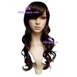 Women's Brownish Black 58cm Long Curly Wig version1 cosplay wig