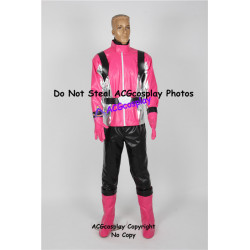 Tokumei Sentai Go Buster Sakurada Hiromu Pink Buster Cosplay Costume faux leather made