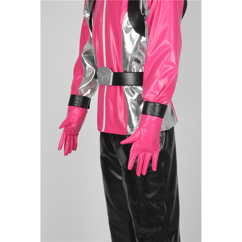 Tokumei Sentai Go Buster Sakurada Hiromu Pink Buster Cosplay Costume faux  leather made