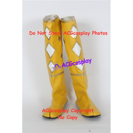 Mighty Morphin Power Rangers Yellow Ninjetti Ranger yellow ninja Cosplay shoes boots