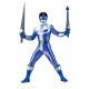 Power rangers Time Force Blue suit cosplay costume with cosplay boots shoes