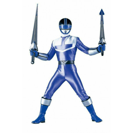 Power rangers Time Force Blue suit cosplay costume with cosplay boots shoes