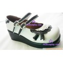 Black and white clasp wedges princess shoes lolita shoes boots cosplay shoes